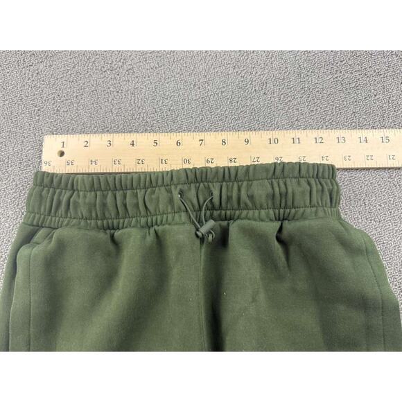 Puma Sweatpants Women S Green Baggy Wide Leg Elastic Waist Drawstring Pockets - Picture 4 of 6